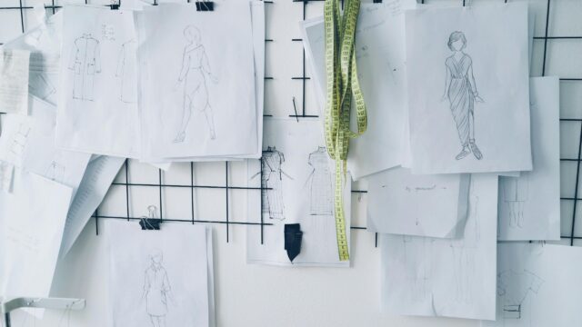 Fashion Designer Sketch Board Studio Aesthetic 4K Desktop Wallpaper