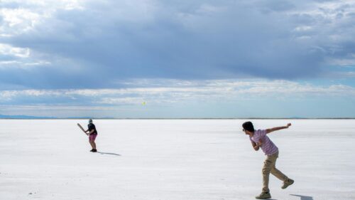 Cricket Match on Bonneville Salt Flats 4K Desktop Wallpaper