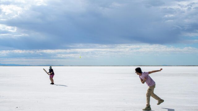 Cricket Match on Bonneville Salt Flats 4K Desktop Wallpaper