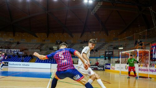 Intense Futsal Match Action Shot High Resolution Desktop Wallpaper