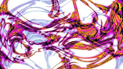 Abstract Swirls of Vibrant Magenta and Electric Yellow Desktop Wallpaper