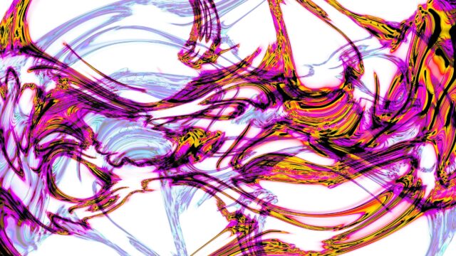 Abstract Swirls of Vibrant Magenta and Electric Yellow Desktop Wallpaper