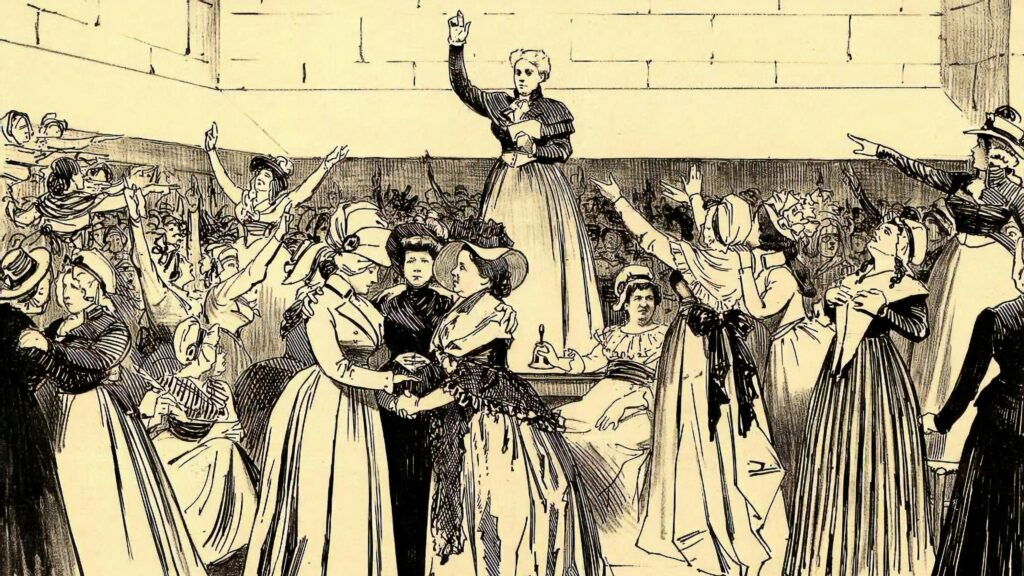 Vintage Women Suffrage Movement Illustration PC Wallpaper