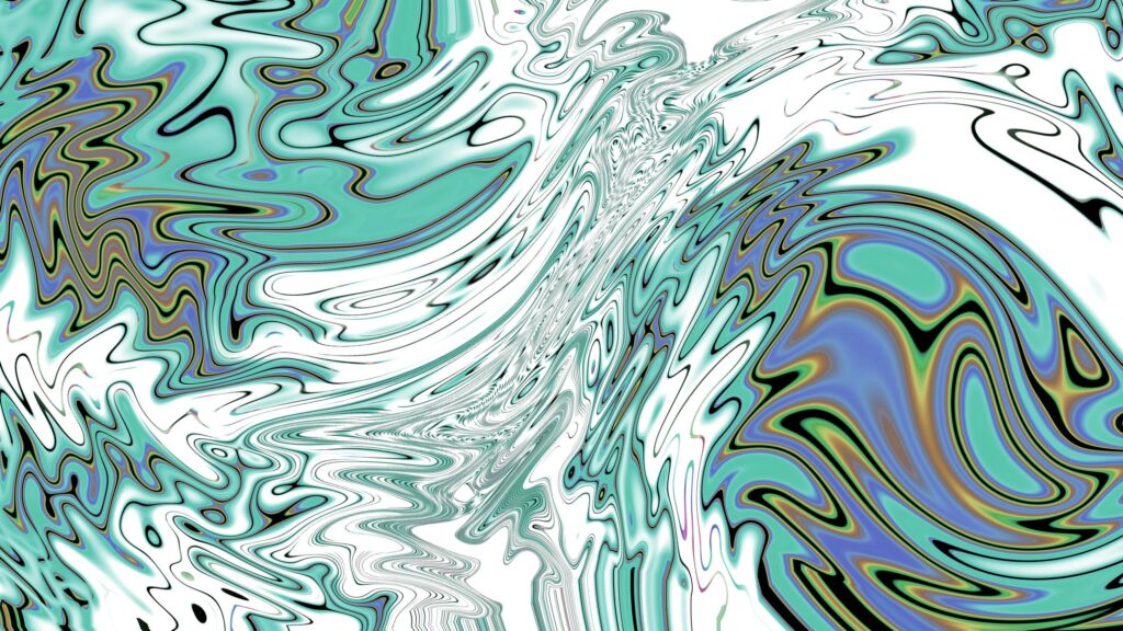 Abstract Liquid Swirls Teal and Blue Digital Art 4K Wallpaper