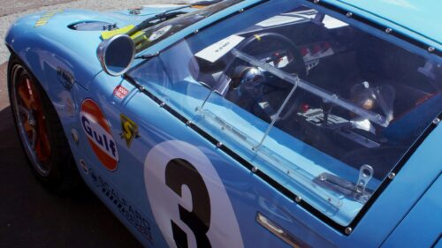 Iconic Gulf Livery Ford GT40 Racing Sports Car Desktop Wallpaper