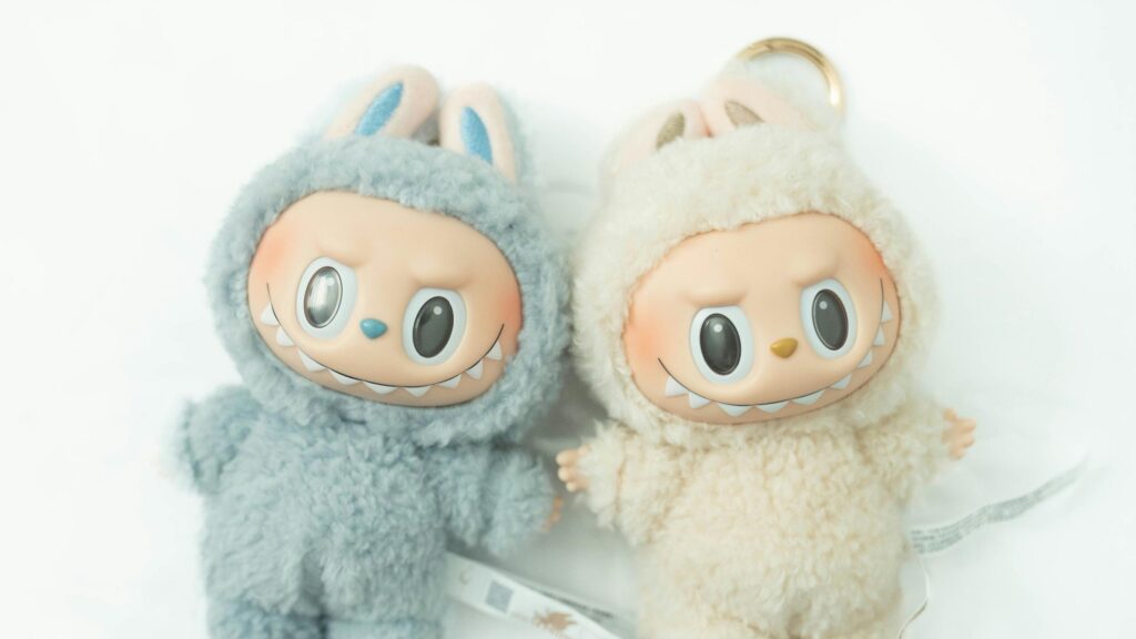 Cute Monsters with Fuzzy Bunny Hoodies 4K Desktop Wallpaper