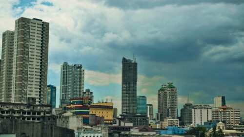 Manila Skyline Architecture Clouds Afternoon 4K Desktop Wallpaper