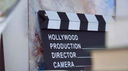 Classic Hollywood Film Clapperboard Cinematic Background 4K Wallpaper