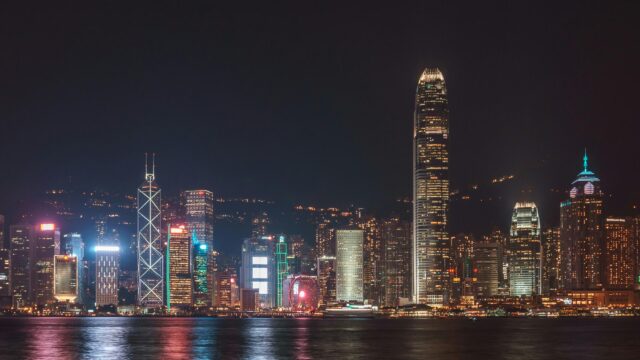 Hong Kong Skyline at Night Stunning Cityscape 4K Desktop Wallpaper