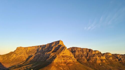 Table Mountain Cape Town Sunset Golden Hour 4K Desktop Wallpaper