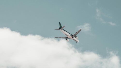 Aer Lingus Passenger Jet Soaring Through Cloudy Sky 4K Wallpaper