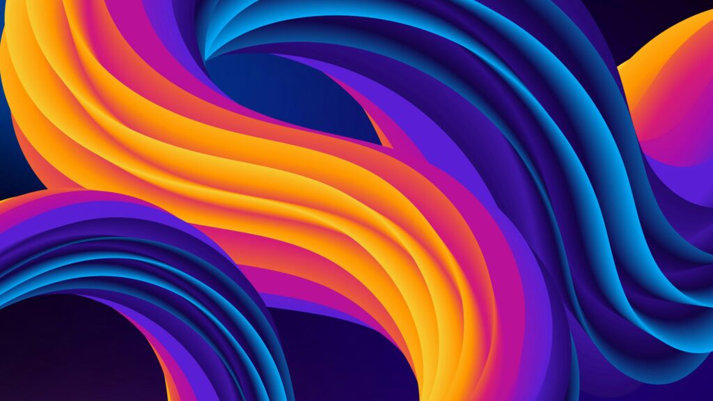 Abstract Swirling Colorful Liquid Waves 4K Desktop Wallpaper