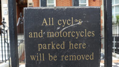 Warning Sign Against Parking Cycles and Motorcycles Desktop Wallpaper