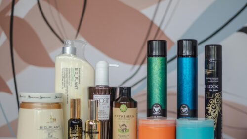 Professional Hair Care Products Collection Desktop Wallpaper