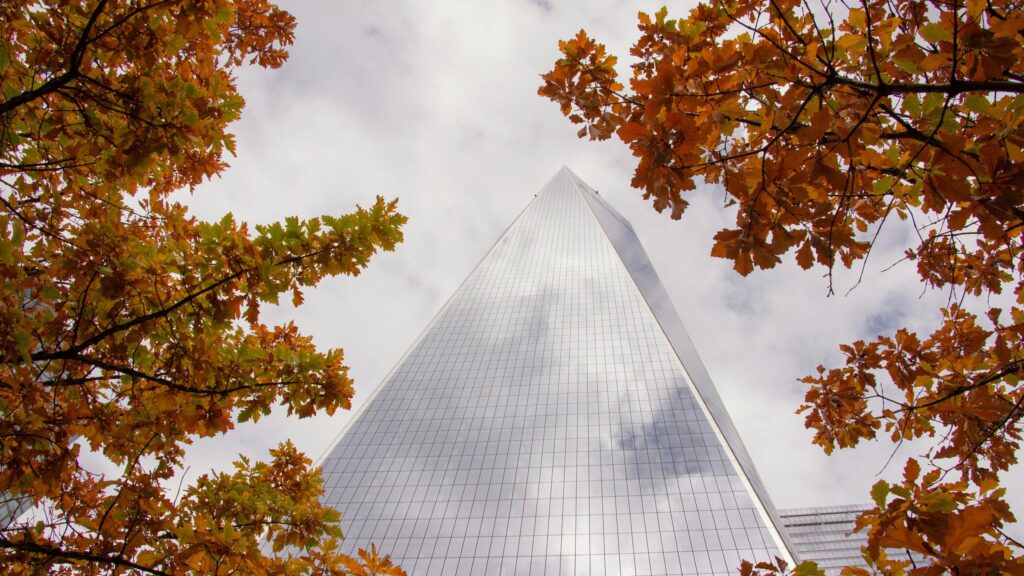 One World Trade Center Low Angle Autumn View Desktop Wallpaper