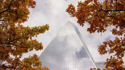 One World Trade Center Low Angle Autumn View Desktop Wallpaper