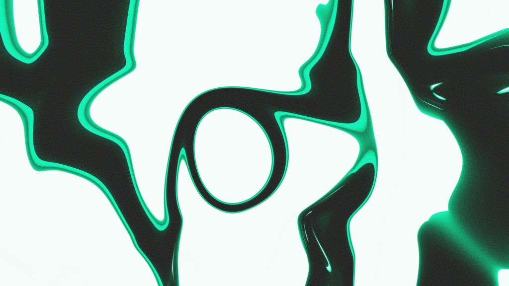 Abstract Liquid Fluid Motion Green and Black 4K Desktop Wallpaper