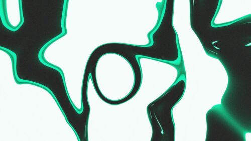 Abstract Liquid Fluid Motion Green and Black 4K Desktop Wallpaper