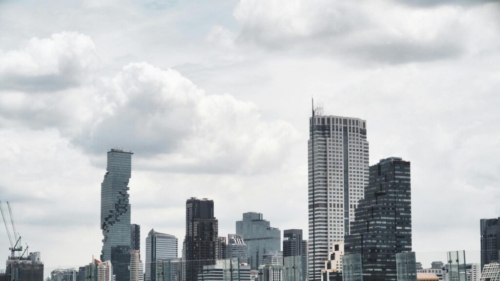 Bangkok City Skyline Architectural Skyscraper View 4K Desktop Wallpaper
