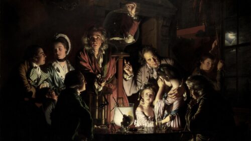 An Experiment on a Bird in the Air Pump by Joseph Wright of Derby 4K PC Wallpaper