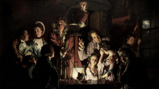 An Experiment on a Bird in the Air Pump by Joseph Wright of Derby 4K PC Wallpaper
