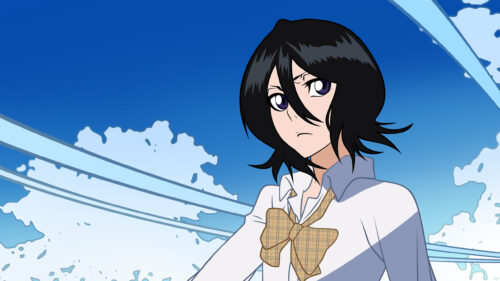 Rukia Kuchiki Bleach Anime Girl Looking Serious Desktop Wallpaper