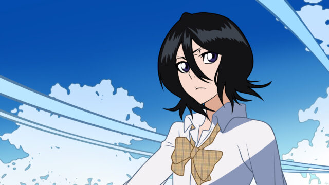Rukia Kuchiki Bleach Anime Girl Looking Serious Desktop Wallpaper