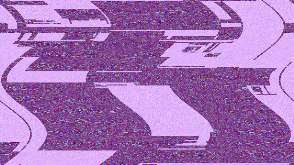 Abstract Purple Digital Glitch Distortion Art 4K Wallpaper