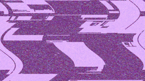 Abstract Purple Digital Glitch Distortion Art 4K Wallpaper