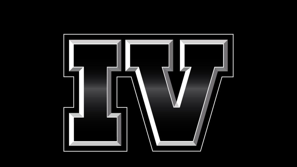 Minimalist Roman Numeral Four IV Metallic Chrome Design PC Wallpaper