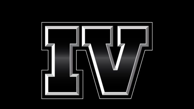 Minimalist Roman Numeral Four IV Metallic Chrome Design PC Wallpaper