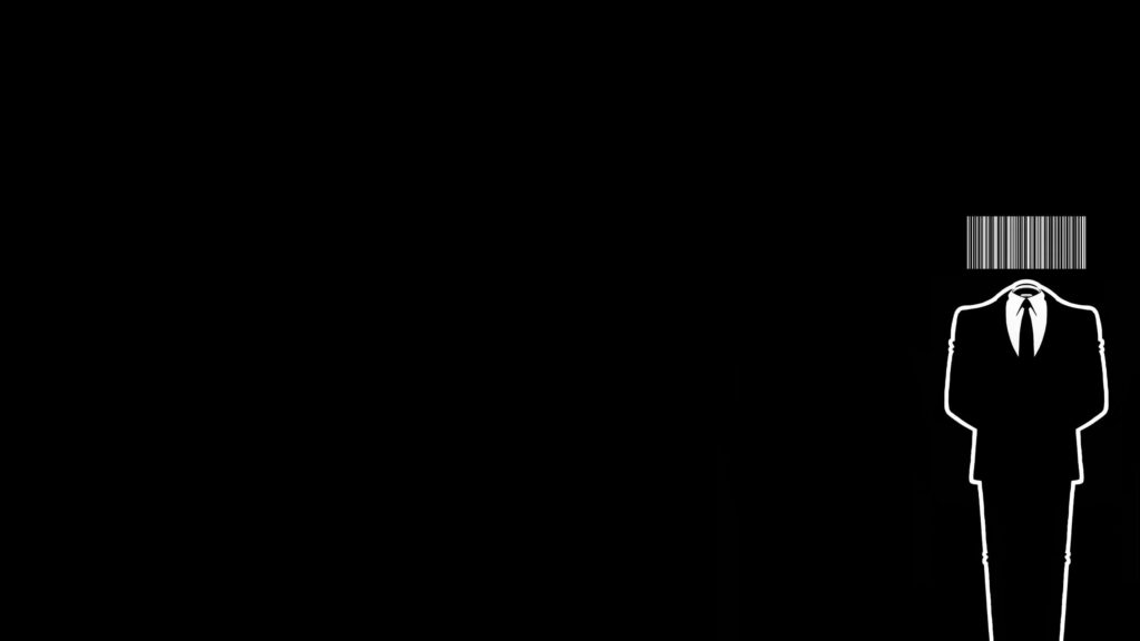 Minimalist Barcode Man in Suit Professional PC Wallpaper