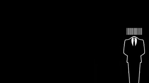 Minimalist Barcode Man in Suit Professional PC Wallpaper