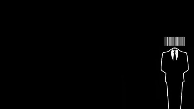 Minimalist Barcode Man in Suit Professional PC Wallpaper