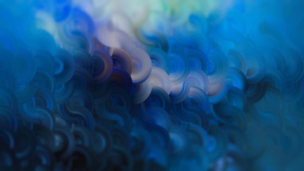 Abstract Blue Circular Waves Modern Desktop Wallpaper