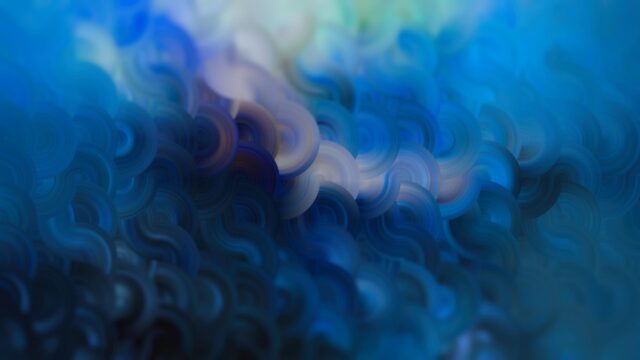 Abstract Blue Circular Waves Modern Desktop Wallpaper