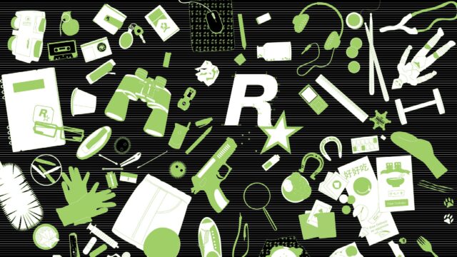 Minimalist Rockstar Games Iconic Objects Black and Green 4K PC Wallpaper
