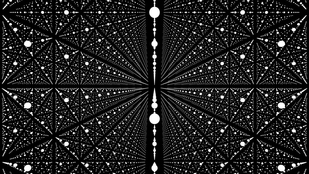 Abstract Geometric Infinity Points Pattern Monochrome 4K Wallpaper