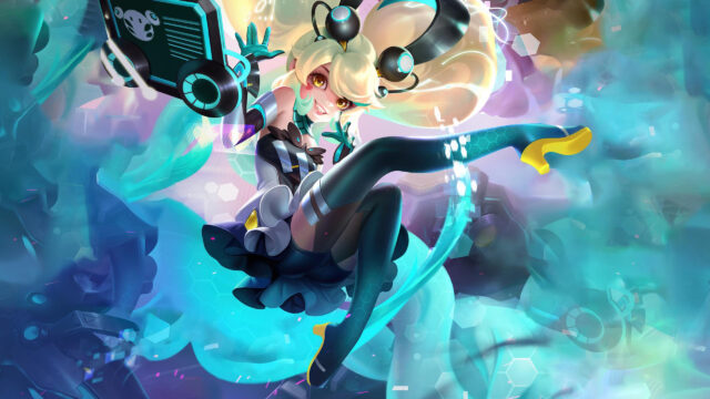 Cyberpop Seraphine League of Legends 4K Desktop Wallpaper