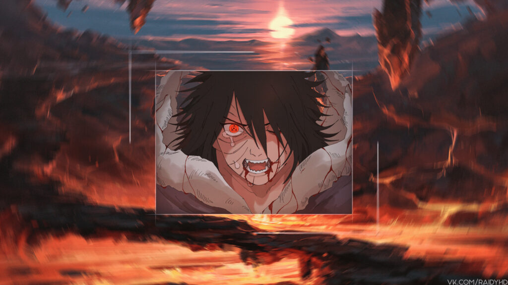 Obito Uchiha Intense Battle Scene Naruto Anime 4K Wallpaper