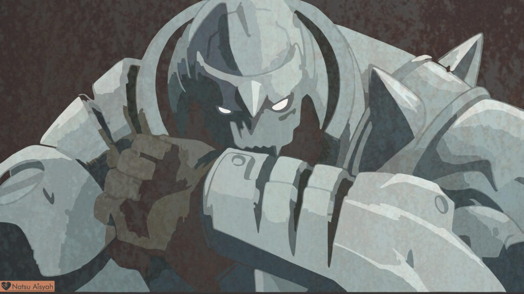 Alphonse Elric Fullmetal Alchemist Armor Minimalist Desktop Wallpaper