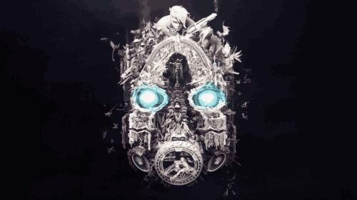 Borderlands Psycho Mask With Glowing Eyes Artistic PC Wallpaper