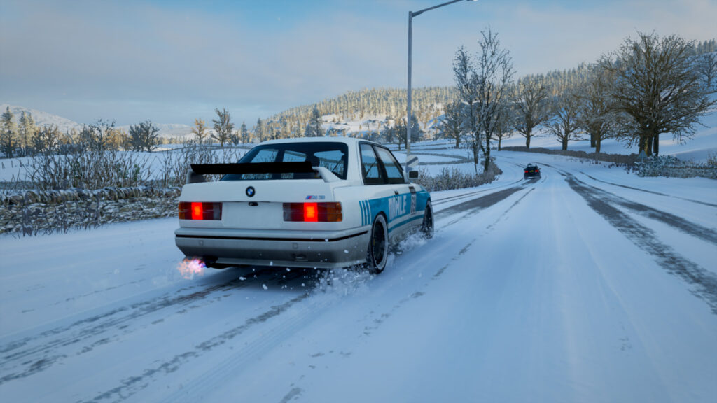 BMW E30 M3 Drifting on Snowy Winter Road 4K Wallpaper