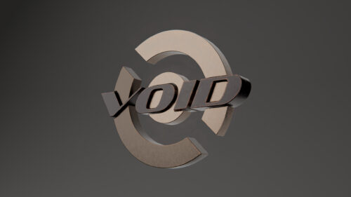 Minimalist 3D Metallic VOID Typography Logo Dark Background PC Wallpaper