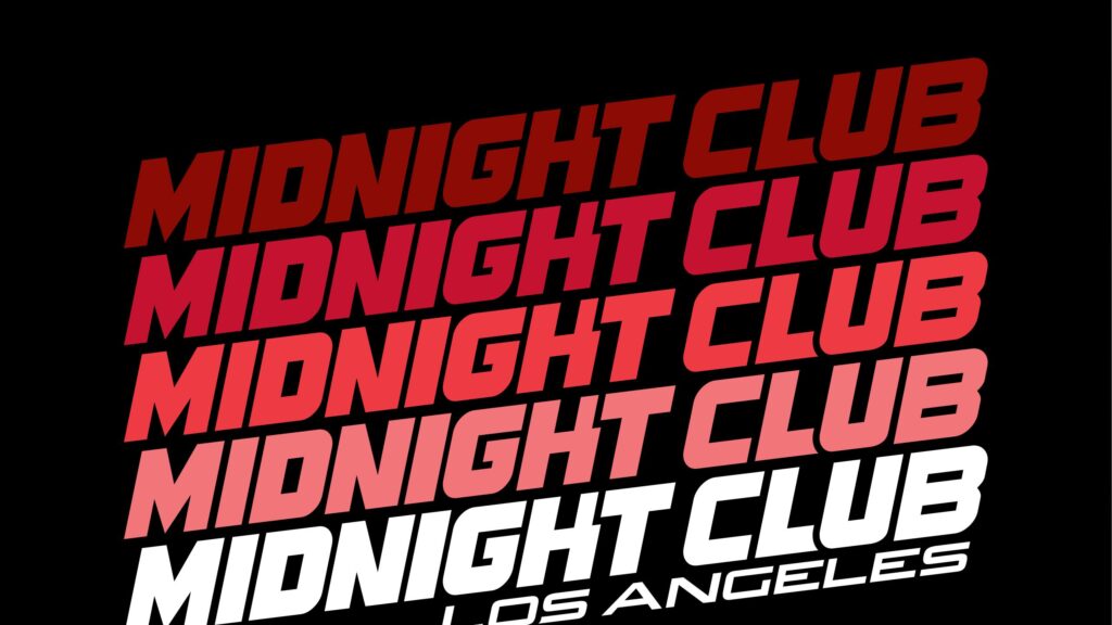 Midnight Club Los Angeles Gaming Typography 4K Desktop Wallpaper