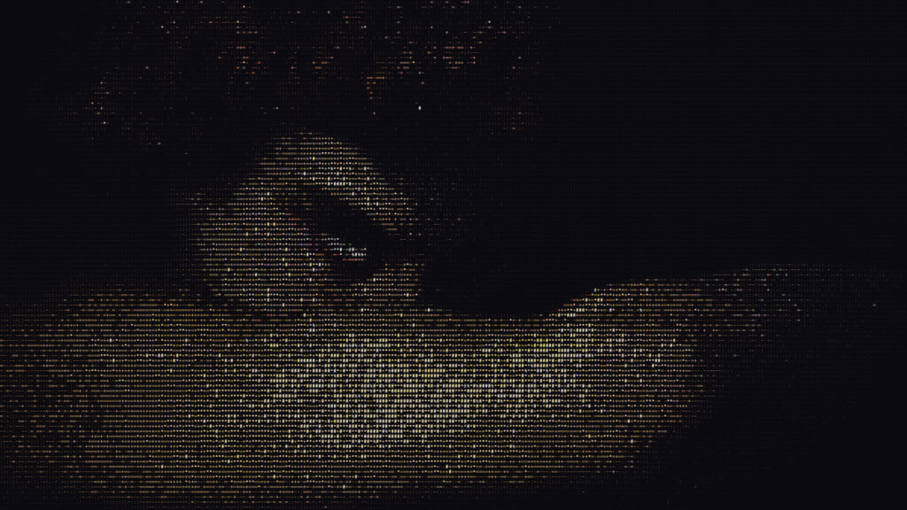 Abstract ASCII Art Human Silhouette Dark Digital Pixel 4K Wallpaper