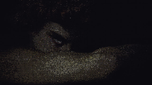 Abstract ASCII Art Human Silhouette Dark Digital Pixel 4K Wallpaper