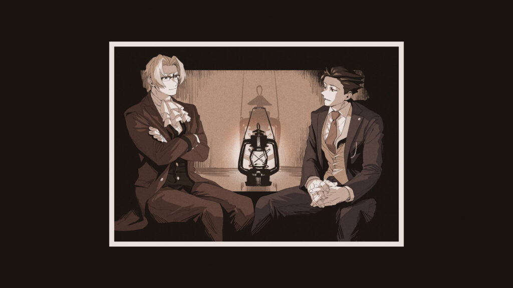 Miles Edgeworth and Phoenix Wright Victorian Style PC Wallpaper