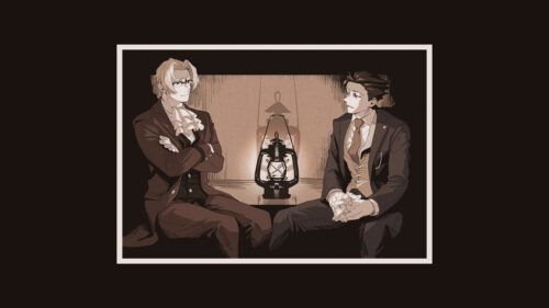 Miles Edgeworth and Phoenix Wright Victorian Style PC Wallpaper