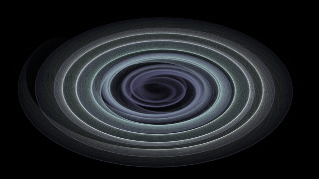 Minimalist Abstract Swirl Vortex in Shades of Grey and Purple PC Wallpaper